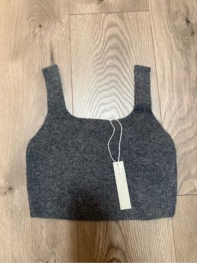 Everlane Wool Yak Blend Cropped Sweater Tank Charcoal Gray XS NWT